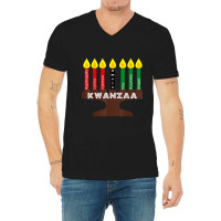 Kwanzaa Kinara, Mishumaa With 7 Principles T-shirt V-neck Tee | Artistshot