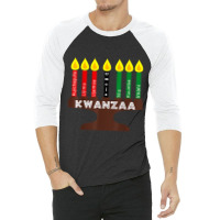 Kwanzaa Kinara, Mishumaa With 7 Principles T-shirt 3/4 Sleeve Shirt | Artistshot