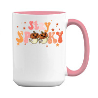 Stay Spooky T  Shirt Funny Halloween Costume Cute Ghost Pumpkin Stay S 15 Oz Coffee Mug | Artistshot