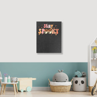 Stay Spooky T  Shirt Funny Halloween Costume Cute Ghost Pumpkin Stay S Portrait Canvas Print | Artistshot