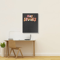 Stay Spooky T  Shirt Funny Halloween Costume Cute Ghost Pumpkin Stay S Portrait Canvas Print | Artistshot