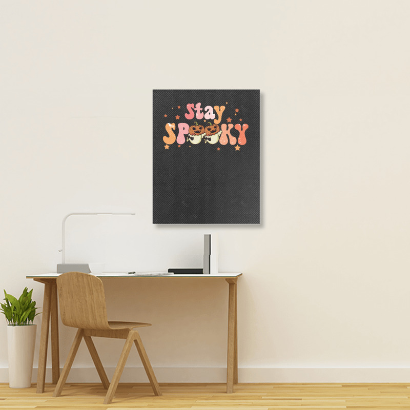 Stay Spooky T  Shirt Funny Halloween Costume Cute Ghost Pumpkin Stay S Portrait Canvas Print | Artistshot