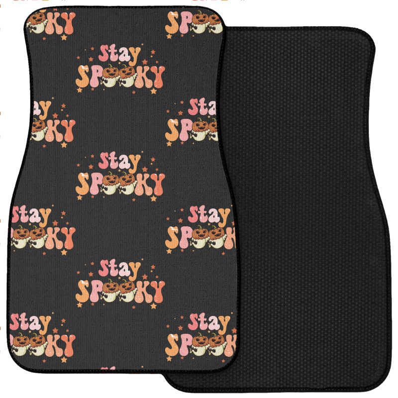 Stay Spooky T  Shirt Funny Halloween Costume Cute Ghost Pumpkin Stay S Front Car Mat | Artistshot