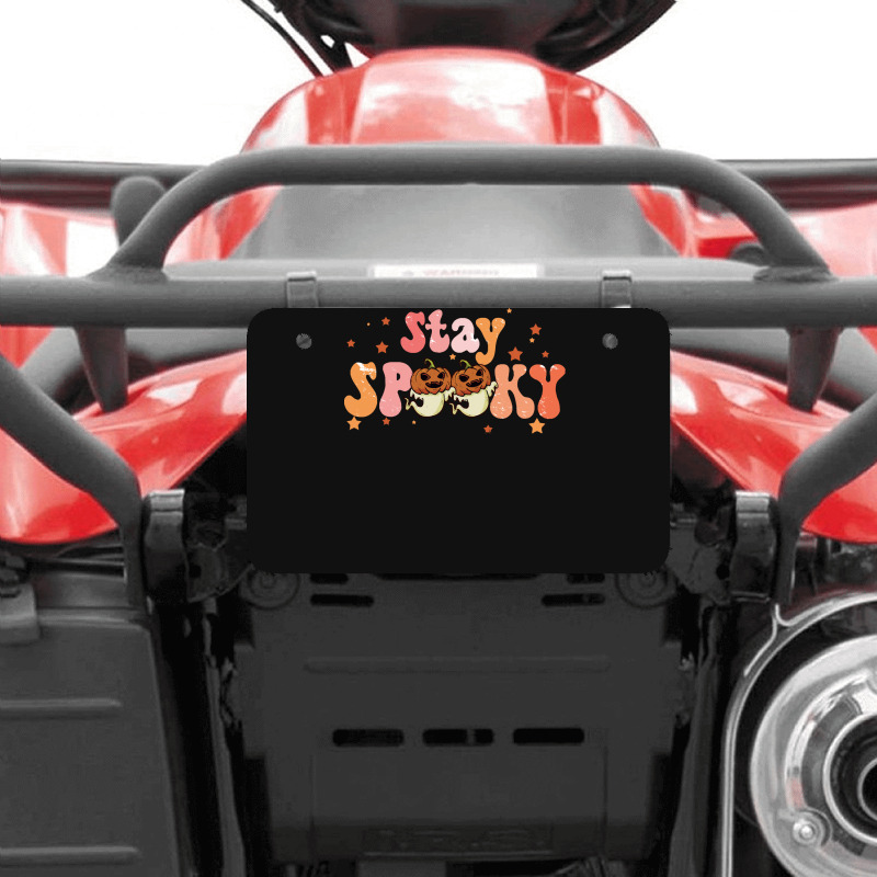 Stay Spooky T  Shirt Funny Halloween Costume Cute Ghost Pumpkin Stay S Atv License Plate | Artistshot