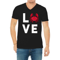 I Love Crabs Cute Crab Lover Crustacean Seafood Crab V-neck Tee | Artistshot