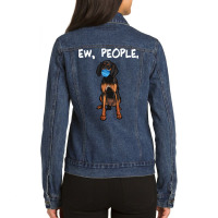 Black And Tan Coonhound Ew People Dog Wearing Face Mask Sweatshirt Ladies Denim Jacket | Artistshot