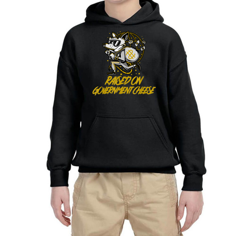 Funny Gangster Raised On Government Cheese Funny Foodstamps Youth Hoodie | Artistshot