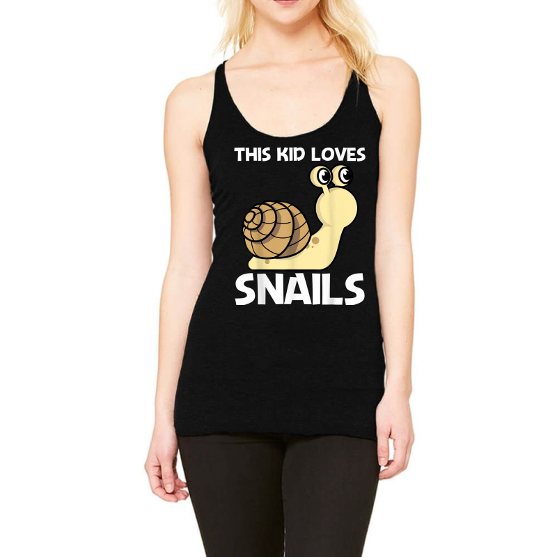 Cute Snail For Kids Boys Land Sea Freshwater Snail Lovers Racerback Tank by Golden | Artistshot