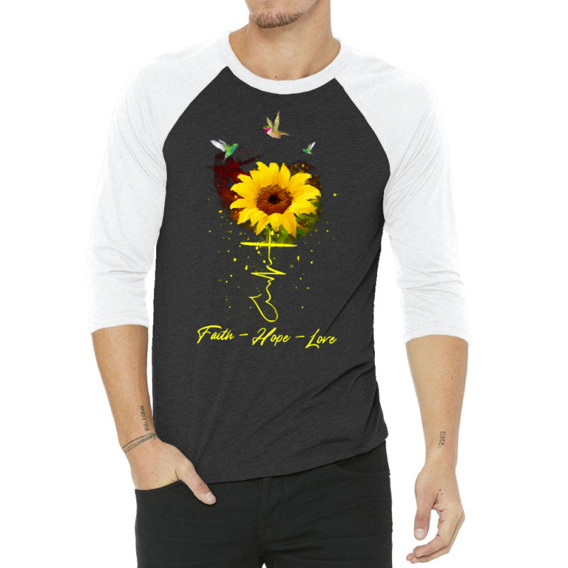 Sunflower Faith Hope Love T  Shirt Sunflower Faith Hope Love T  Shirt 3/4 Sleeve Shirt | Artistshot