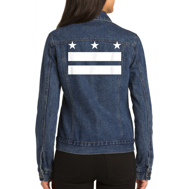 The District Of Columbia Flag Design   Washington D.c. T Shirt Ladies Denim Jacket by chicoavsmaydav | Artistshot