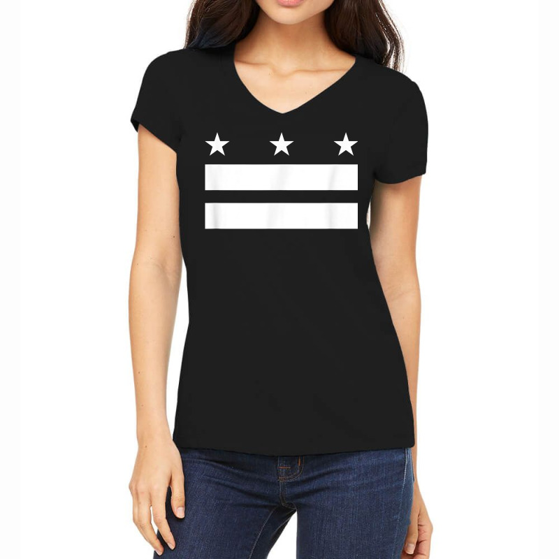 The District Of Columbia Flag Design   Washington D.c. T Shirt Women's V-Neck T-Shirt by chicoavsmaydav | Artistshot