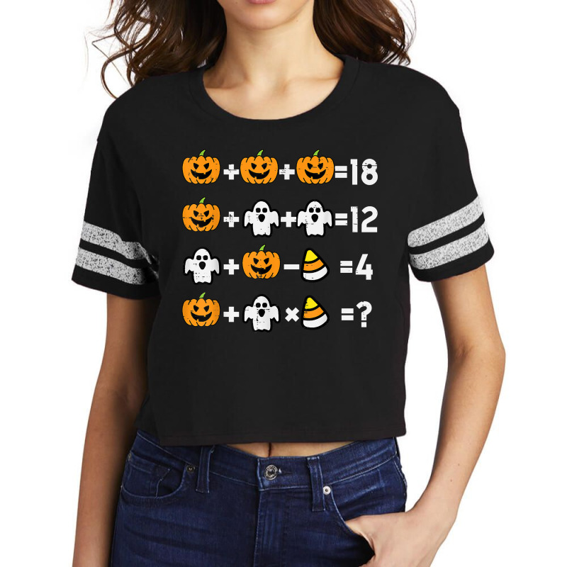 Pumpkin Ghost Equation Math Teacher Halloween Costume T Shirt Scorecard Crop Tee by cm-arts | Artistshot