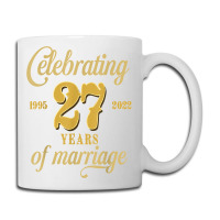 Celebrating 27 Years Of Marriage 27th Wedding Anniversary T Shirt Coffee Mug | Artistshot