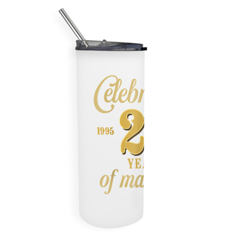 Celebrating 27 Years Of Marriage 27th Wedding Anniversary T Shirt Skinny Tumbler by cm-arts | Artistshot