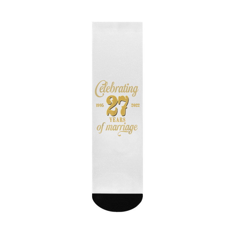 Celebrating 27 Years Of Marriage 27th Wedding Anniversary T Shirt Crew Socks by cm-arts | Artistshot