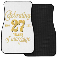 Celebrating 27 Years Of Marriage 27th Wedding Anniversary T Shirt Front Car Mat | Artistshot