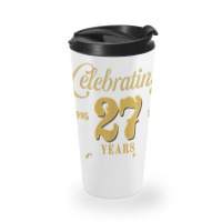 Celebrating 27 Years Of Marriage 27th Wedding Anniversary T Shirt Travel Mug | Artistshot