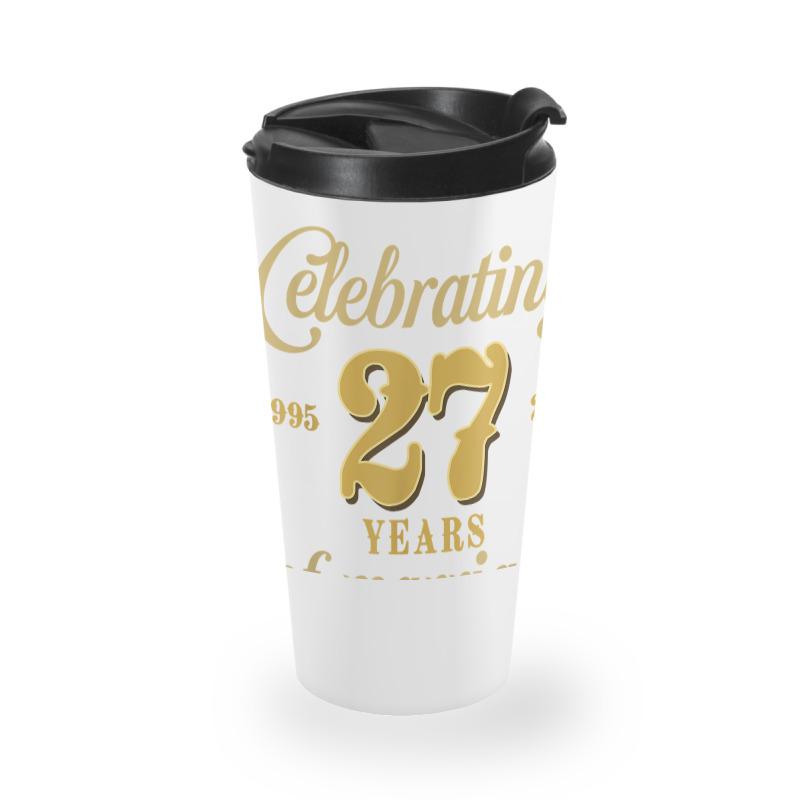 Celebrating 27 Years Of Marriage 27th Wedding Anniversary T Shirt Travel Mug by cm-arts | Artistshot