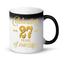 Celebrating 27 Years Of Marriage 27th Wedding Anniversary T Shirt Magic Mug | Artistshot