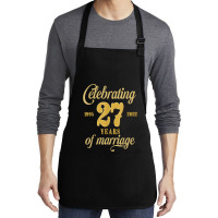 Celebrating 27 Years Of Marriage 27th Wedding Anniversary T Shirt Medium-length Apron | Artistshot