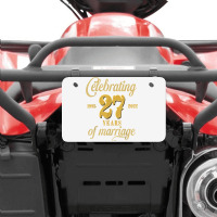 Celebrating 27 Years Of Marriage 27th Wedding Anniversary T Shirt Atv License Plate | Artistshot