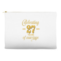 Celebrating 27 Years Of Marriage 27th Wedding Anniversary T Shirt Accessory Pouches | Artistshot