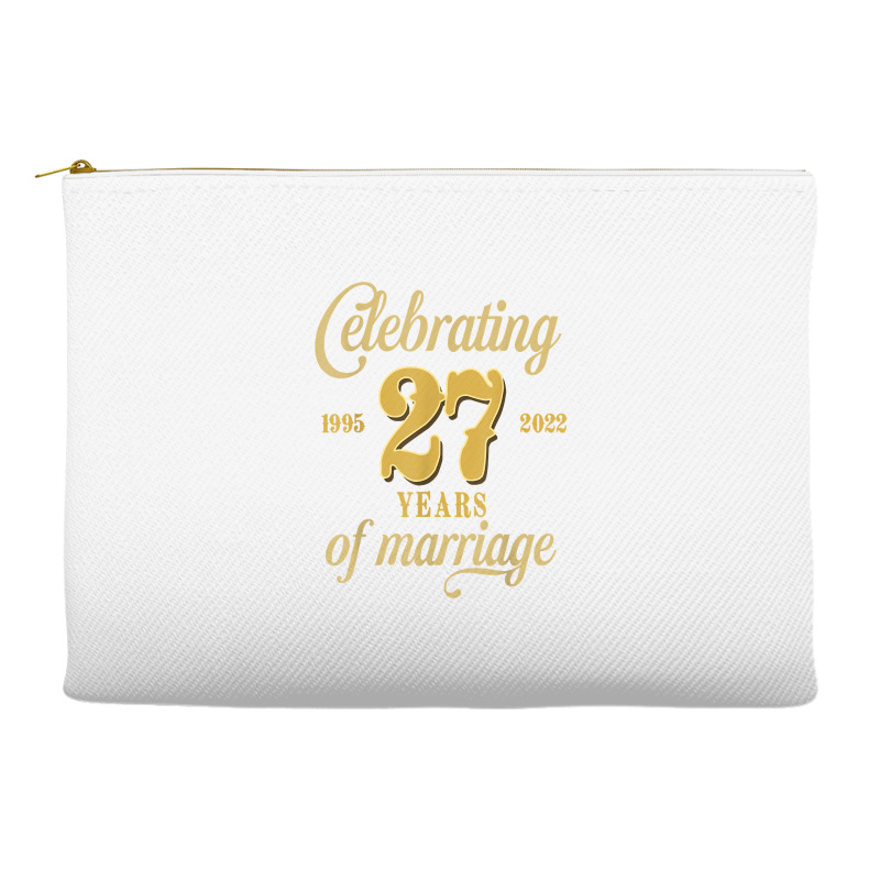 Celebrating 27 Years Of Marriage 27th Wedding Anniversary T Shirt Accessory Pouches by cm-arts | Artistshot