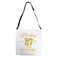 Celebrating 27 Years Of Marriage 27th Wedding Anniversary T Shirt Adjustable Strap Totes | Artistshot