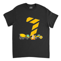 Kids 7th Birthday Boy Construction Worker Construction Site T Shirt Classic T-shirt | Artistshot