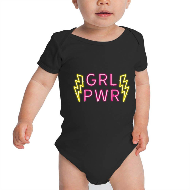 Grl Pwr Girl Power Light Style Design Pullover Hoodie Baby Bodysuit by cm-arts | Artistshot