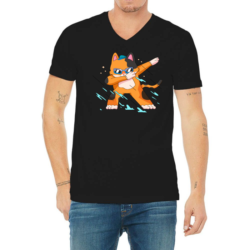 Swag Cat Dabbing T  Shirtswag Cat Dabbing T  Shirt V-neck Tee | Artistshot