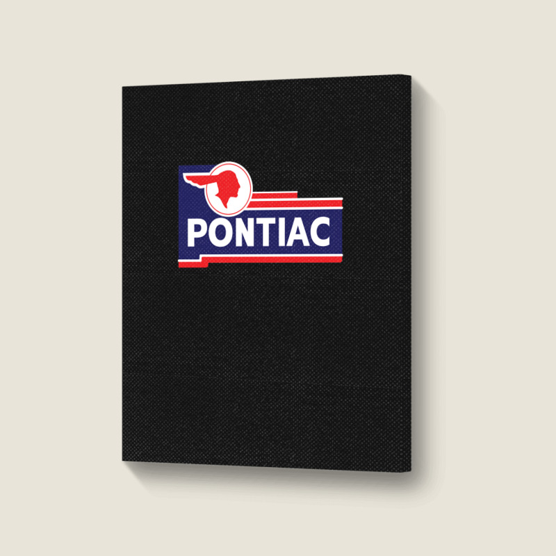 Retro Pontiac Classic Car Dealership Sign Portrait Canvas Print | Artistshot