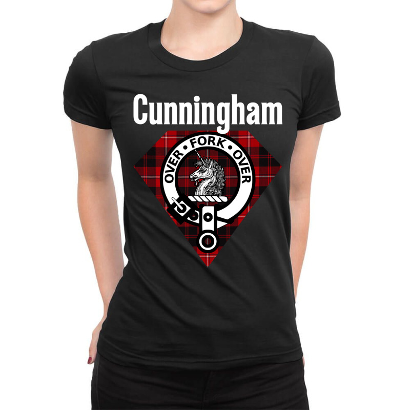 Cunningham Clan Scottish Name Coat Of Arms Tartan Sweatshirt Ladies Fitted T-Shirt by cm-arts | Artistshot