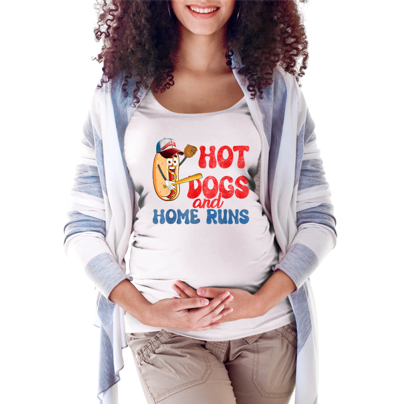 Hot Dogs And Home Runs Hotdog Baseball Touchdown T Shirt Maternity Scoop Neck T-shirt by cm-arts | Artistshot