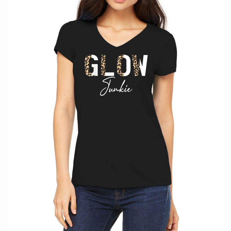 Glow Junkie Highlighter Glowing Skin Esthetician Women's V-neck T-shirt | Artistshot