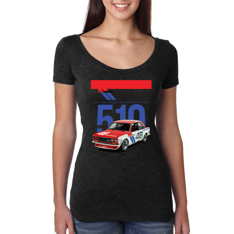 Bre Datsun 510 - Old Japanese Legend Car Women's Triblend Scoop T-shirt by cm-arts | Artistshot