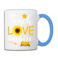 Teacher T  Shirt Teach Love And Inspire Shirt   Teacher Sunflower T  S Coffee Mug | Artistshot