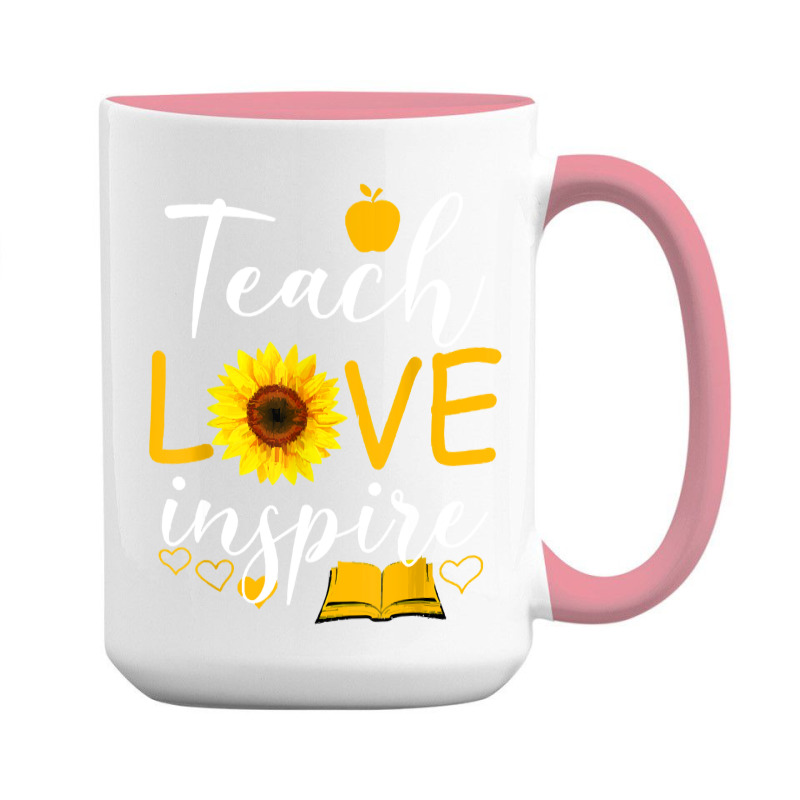 Teacher T  Shirt Teach Love And Inspire Shirt   Teacher Sunflower T  S 15 Oz Coffee Mug | Artistshot