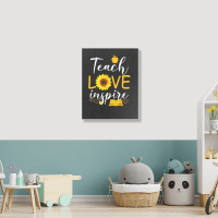 Teacher T  Shirt Teach Love And Inspire Shirt   Teacher Sunflower T  S Portrait Canvas Print | Artistshot