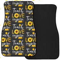 Teacher T  Shirt Teach Love And Inspire Shirt   Teacher Sunflower T  S Front Car Mat | Artistshot