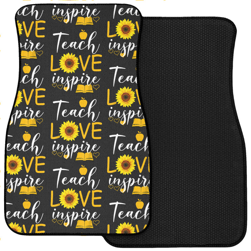 Teacher T  Shirt Teach Love And Inspire Shirt   Teacher Sunflower T  S Front Car Mat | Artistshot