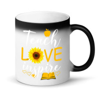 Teacher T  Shirt Teach Love And Inspire Shirt   Teacher Sunflower T  S Magic Mug | Artistshot