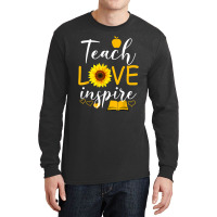 Teacher T  Shirt Teach Love And Inspire Shirt   Teacher Sunflower T  S Long Sleeve Shirts | Artistshot