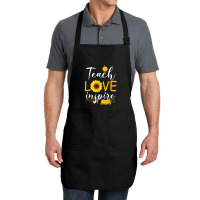 Teacher T  Shirt Teach Love And Inspire Shirt   Teacher Sunflower T  S Full-length Apron | Artistshot