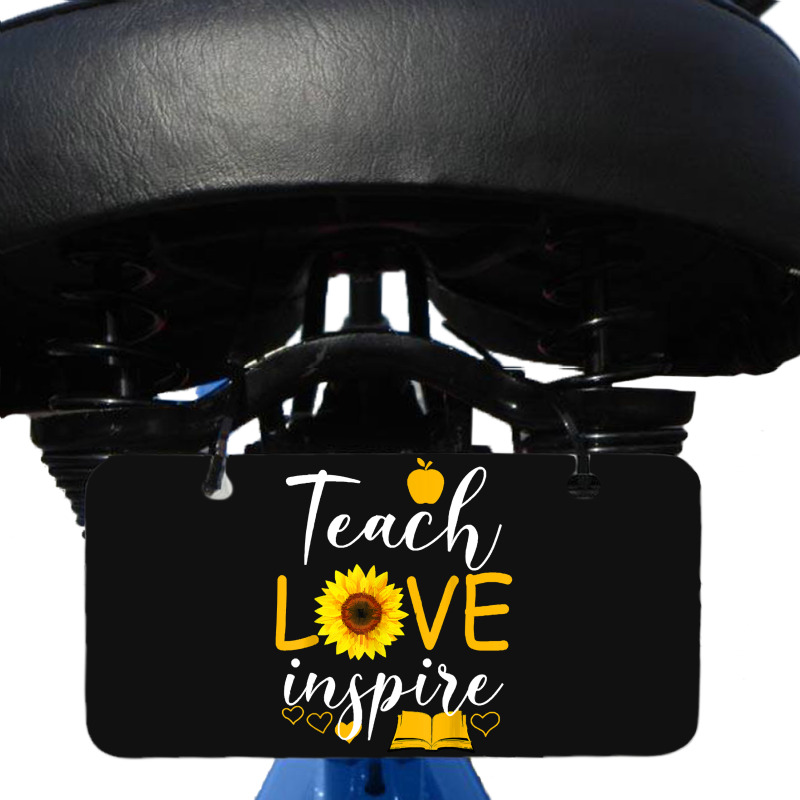 Teacher T  Shirt Teach Love And Inspire Shirt   Teacher Sunflower T  S Bicycle License Plate | Artistshot