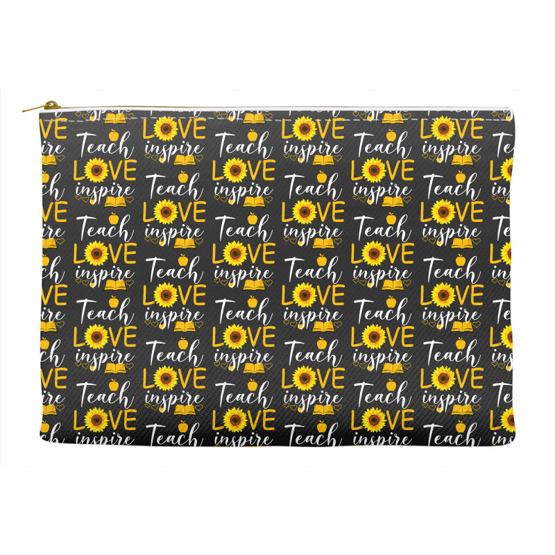 Teacher T  Shirt Teach Love And Inspire Shirt   Teacher Sunflower T  S Accessory Pouches | Artistshot