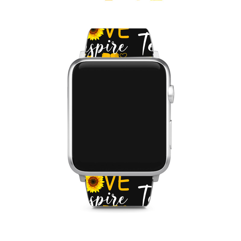 Teacher T  Shirt Teach Love And Inspire Shirt   Teacher Sunflower T  S Apple Watch Band | Artistshot