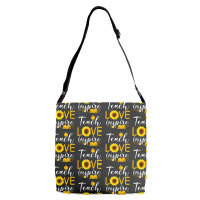 Teacher T  Shirt Teach Love And Inspire Shirt   Teacher Sunflower T  S Adjustable Strap Totes | Artistshot