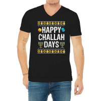 Happy Challah Days Jewish Holiday Gifts V-neck Tee | Artistshot