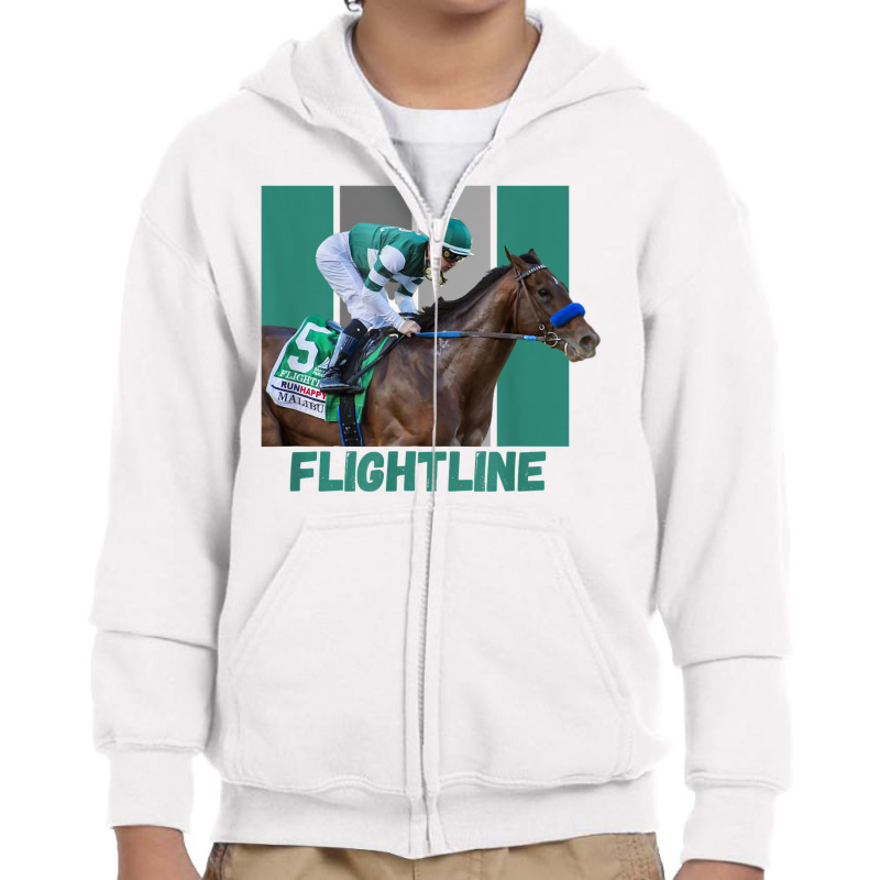 Flightline Horse Racing Thoroughbred Del Mar Santa Anita T Shirt Youth Zipper Hoodie by cm-arts | Artistshot